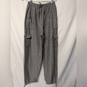 Men's Grey Cargo Drawstring Elastic Waist Pants From Peru Sz. L